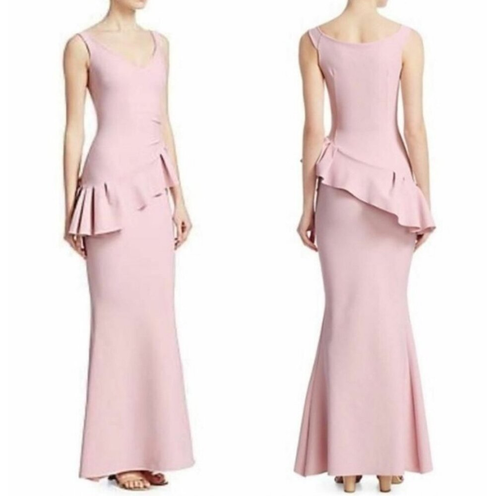 Chiara Boni La Petite Robe Light Pink Ruffle Maxi Dress